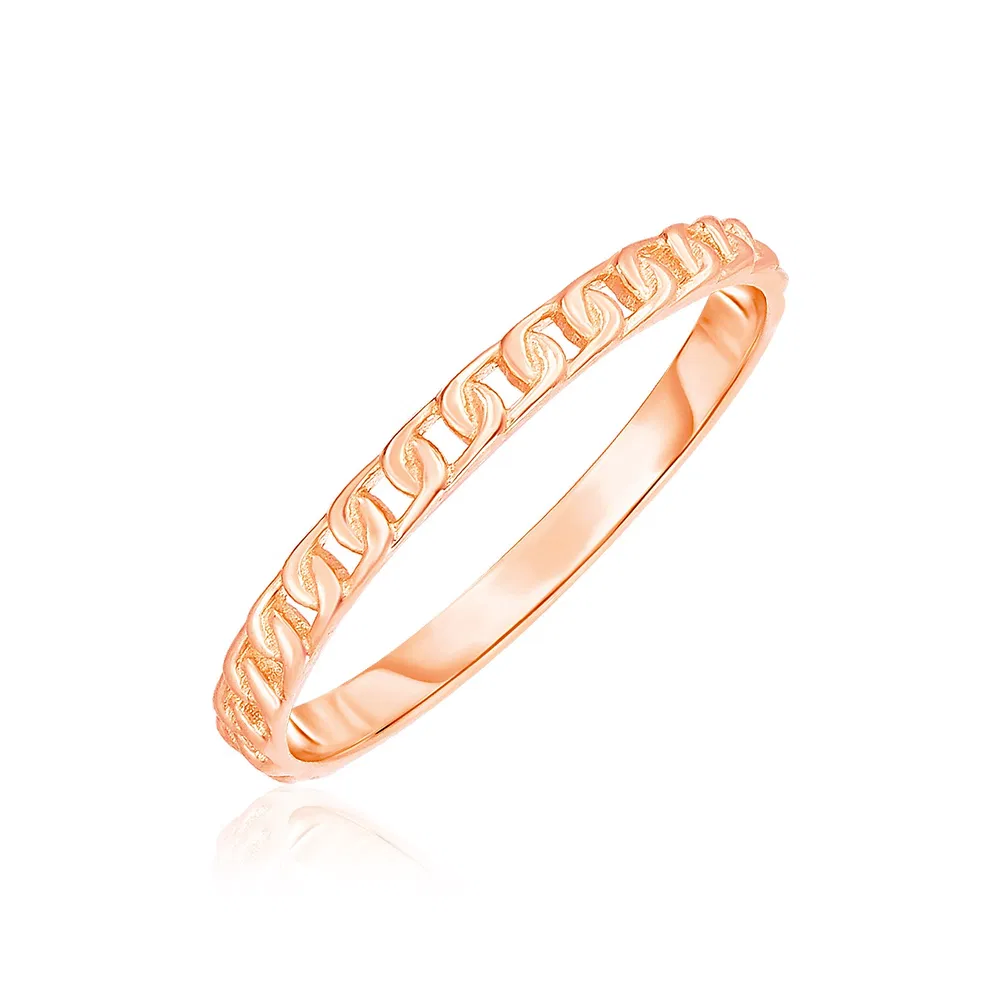 14 Karat Rose Gold Ring mit Perlen Textur