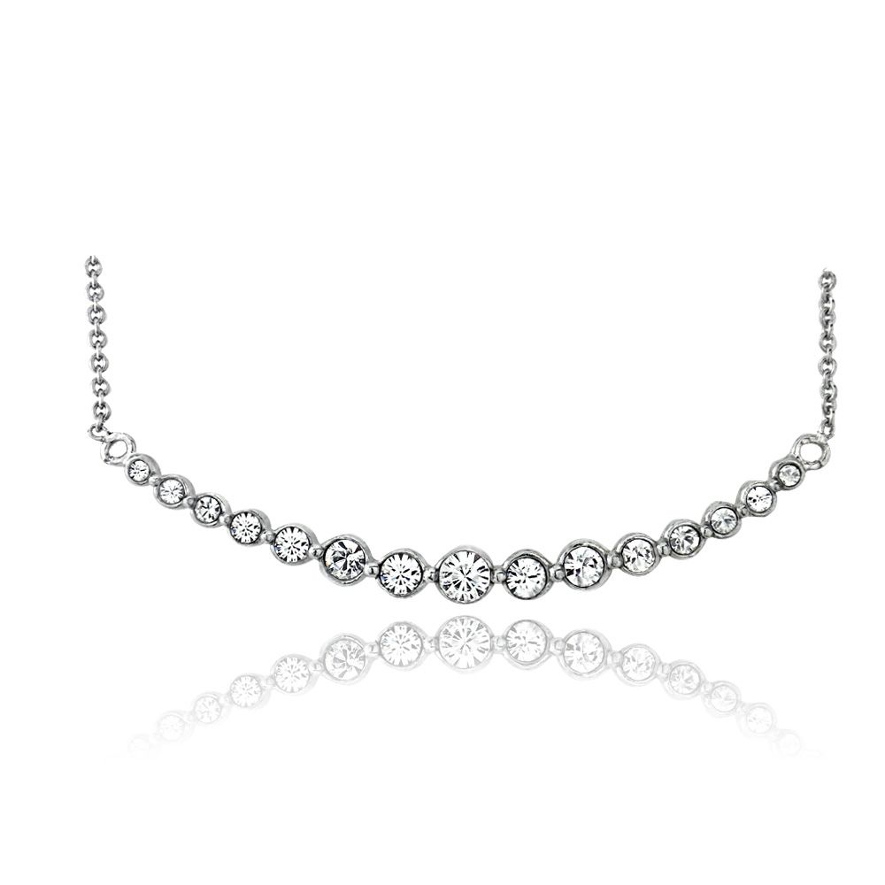 Silberton Swarovski Elemente Graded Arch Halskette