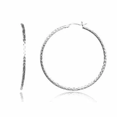 Sterling Silber Diamant Accent Hoop Ohrringe