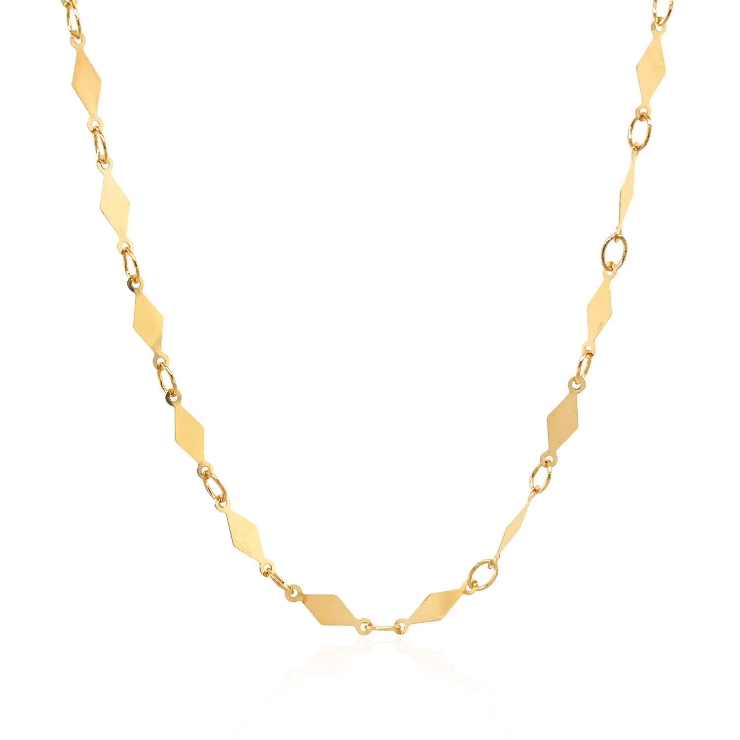 14K Gelbgold polierte Diamant Motif Chain (3,0 mm)