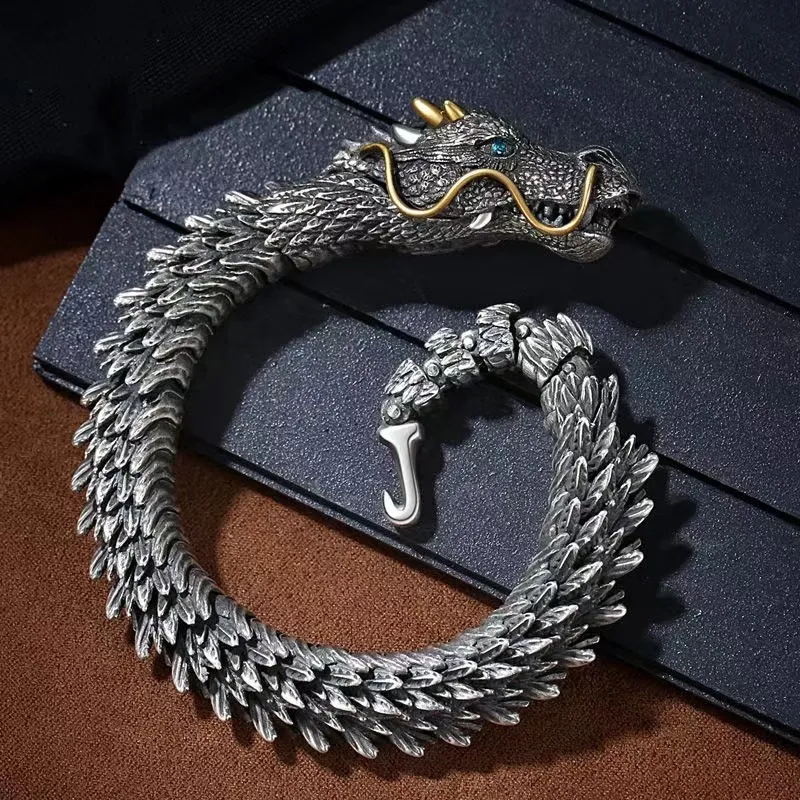 Handgemachte Retro Dominant Dragon Head Armband Männer Mode