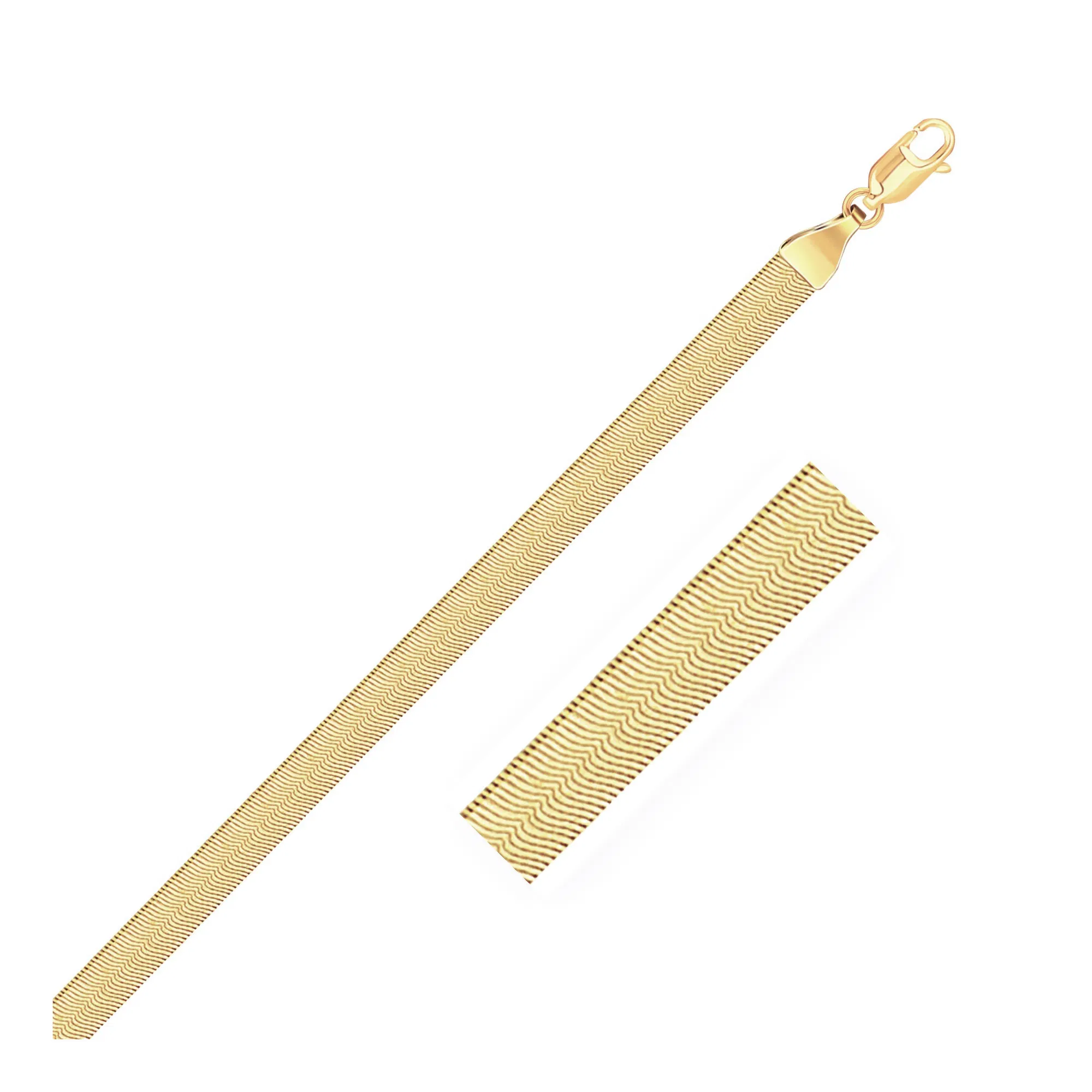 4,0 mm 14 Karat Gelbgold Super Flex Herringbone Kette