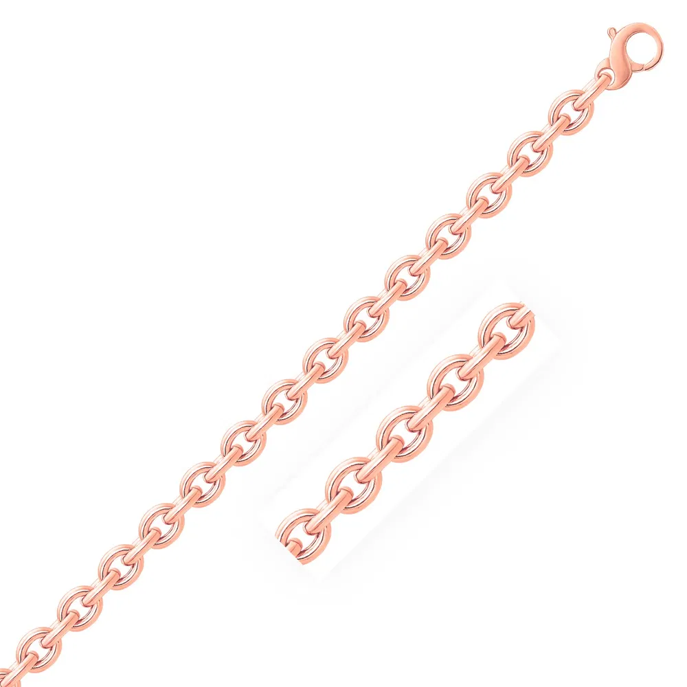 14 Karat Rose Gold poliert Kabel Motif Armband