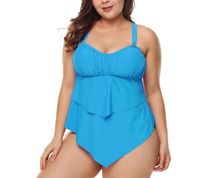 Damen Zwei-Tück Tankini Set mit Boyshorts Badeanzug Badeanzug