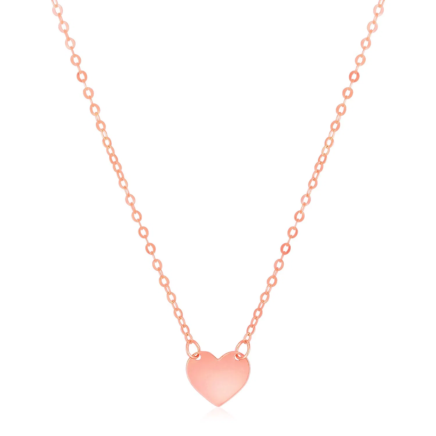 14 Karat Rose Gold poliert Mini Herzen Halskette