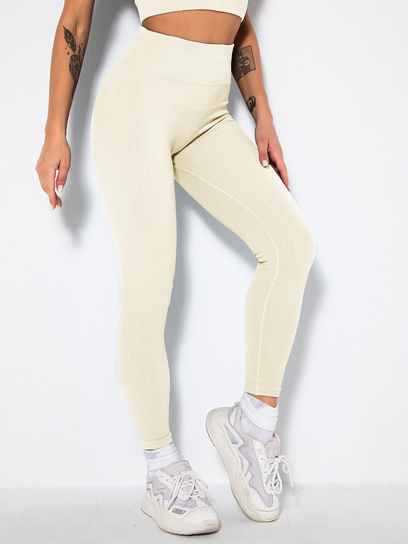 Butt Lifting Yoga Leggings Workout High Waist Tummy Control Ruched Booty Pants, Ripped Seamless Leggings Für Frauen High Waist Workout Gym Athletic Yoga Pants