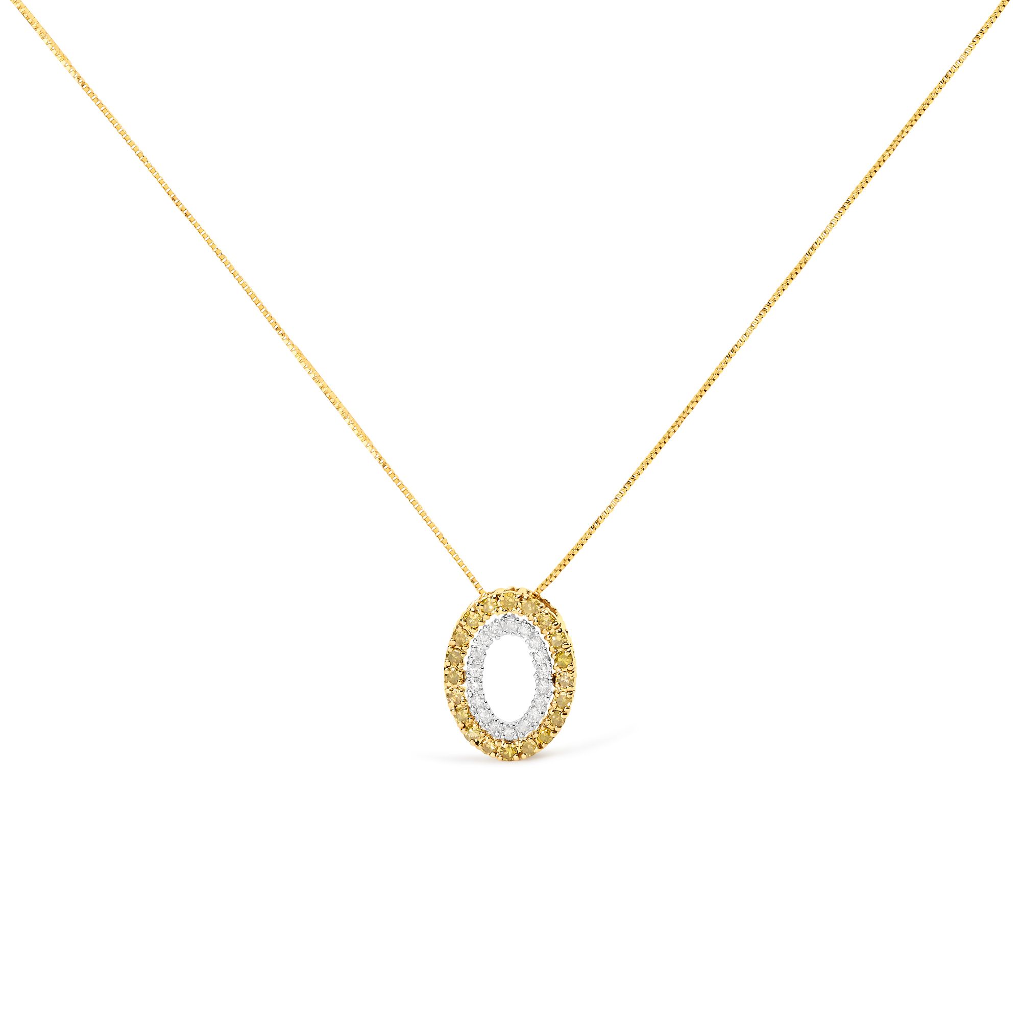 14 Karat Gelbgold Plated .925 Sterling Silber 1/2 Cttw Farbe behandelt Diamant Doppel Oval Form 18