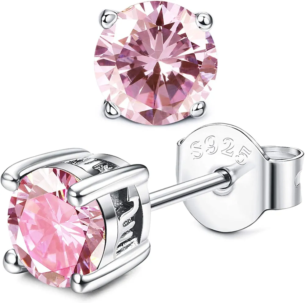925 Sterling Silber Geburtsstein Ohrringe für Frauen Männer Horoskop Hypoallergenen Stud Ohrringe
