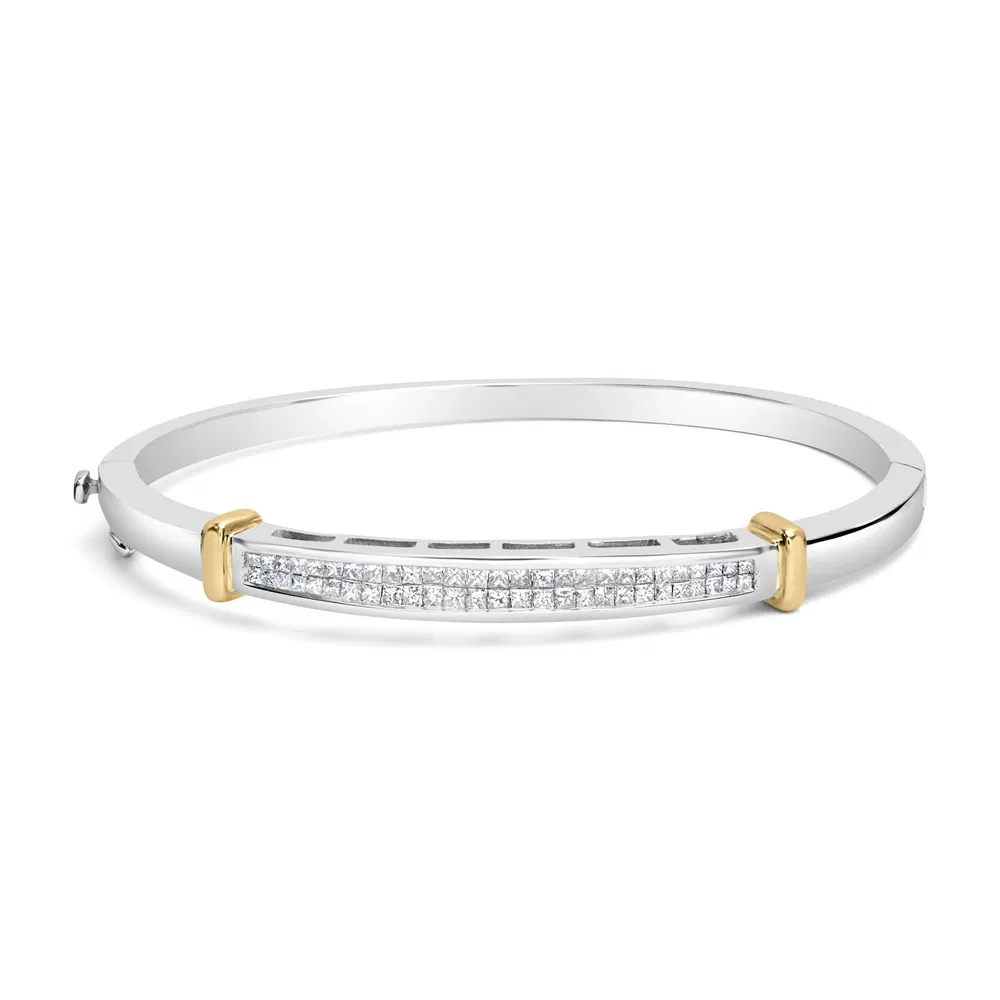 14K Gold Zwei-Ton Princess Cut Diamond Fashion Armband (1 cttw, H-I Farbe, SI1 - SI2 Klarheit)