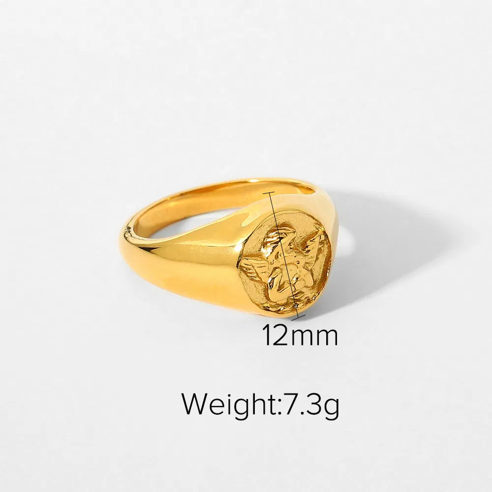 INS Wind Exquisite Round Angel Ring Wasserdicht Schmuck