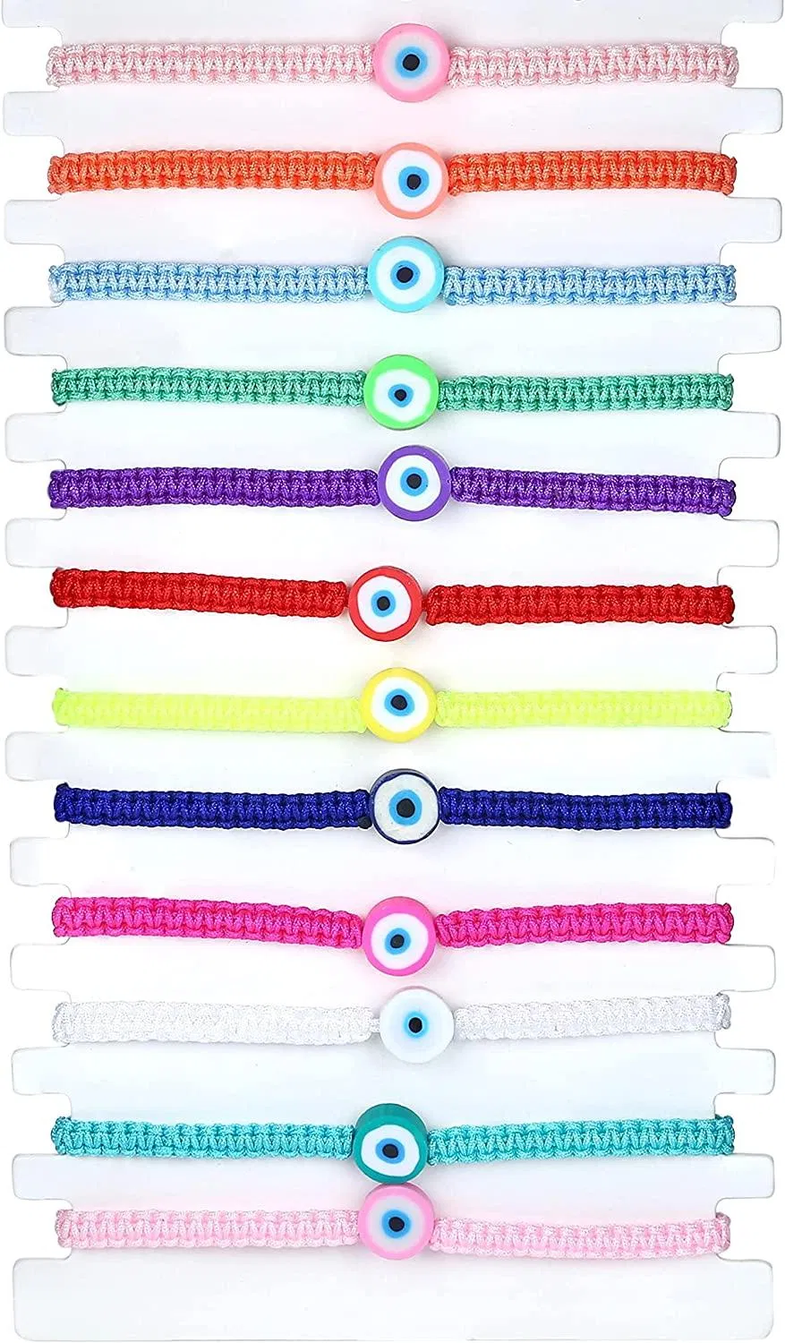 12pcs farbenfrohe böse Augen Armbänder mexikanische Armbänder Hand Armbänder Schutz Hamsa Armbänder Ankleber für Frauen Männer