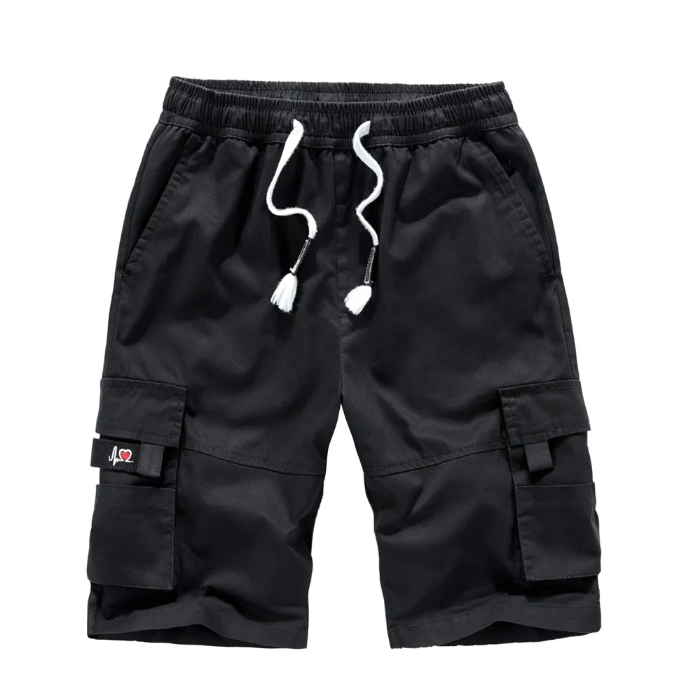 Mens Elastische Taille Cargo Shorts Relaxed Fit Work Shorts