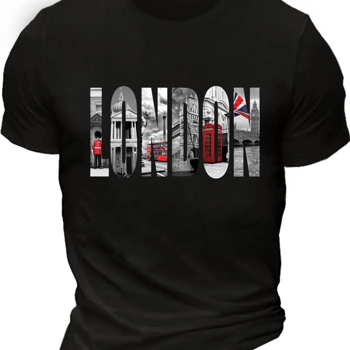 London Graphic Herren Kurzärme-T - Shirt, bequemes elastisches modisches Sommer-T - Shirt, Casual Daily Style Modische Kleidung
