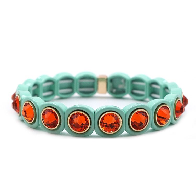 Alloy Spray Paint New Small Diamond Rainbow Armband