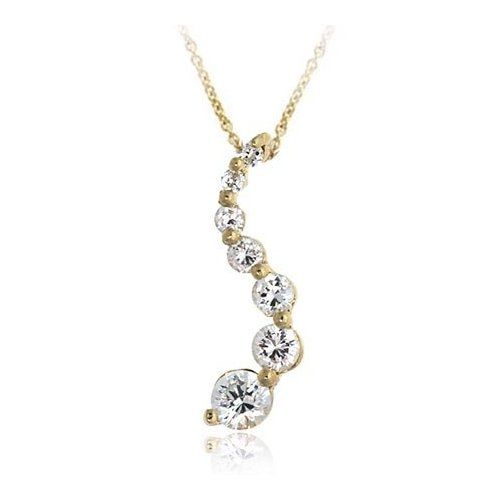 18 Karat Gold / Sterling Silber CZ Reise Anhänger