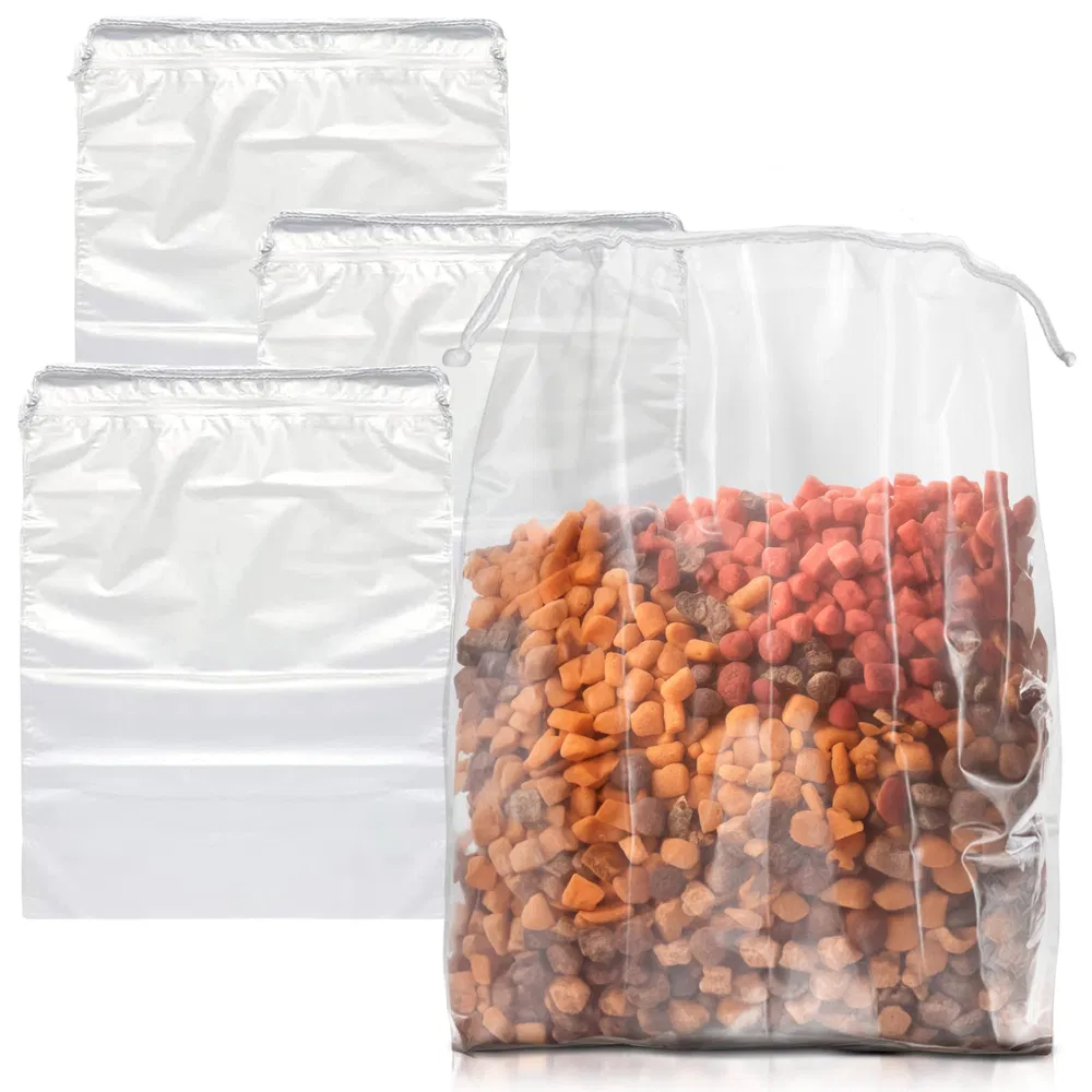 Clear Drawstring Bag, 18 x 24 Zoll. Packung von 50 klaren Plastik Drawstring Taschen. 2 Mil Drawstring Clear Plastiktüten. Wasserdicht Clear Plastic Bags Drawstring für Kosmetik, Toilettenartikel