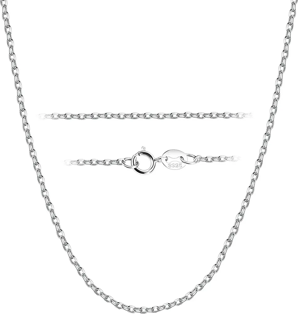 1.8MM 925 Sterling Silber Kette Halskette für Frauen Männer lange Kette Halskette Feine Kette für Anhänger Einzel Silber Kette Halskette 46cm