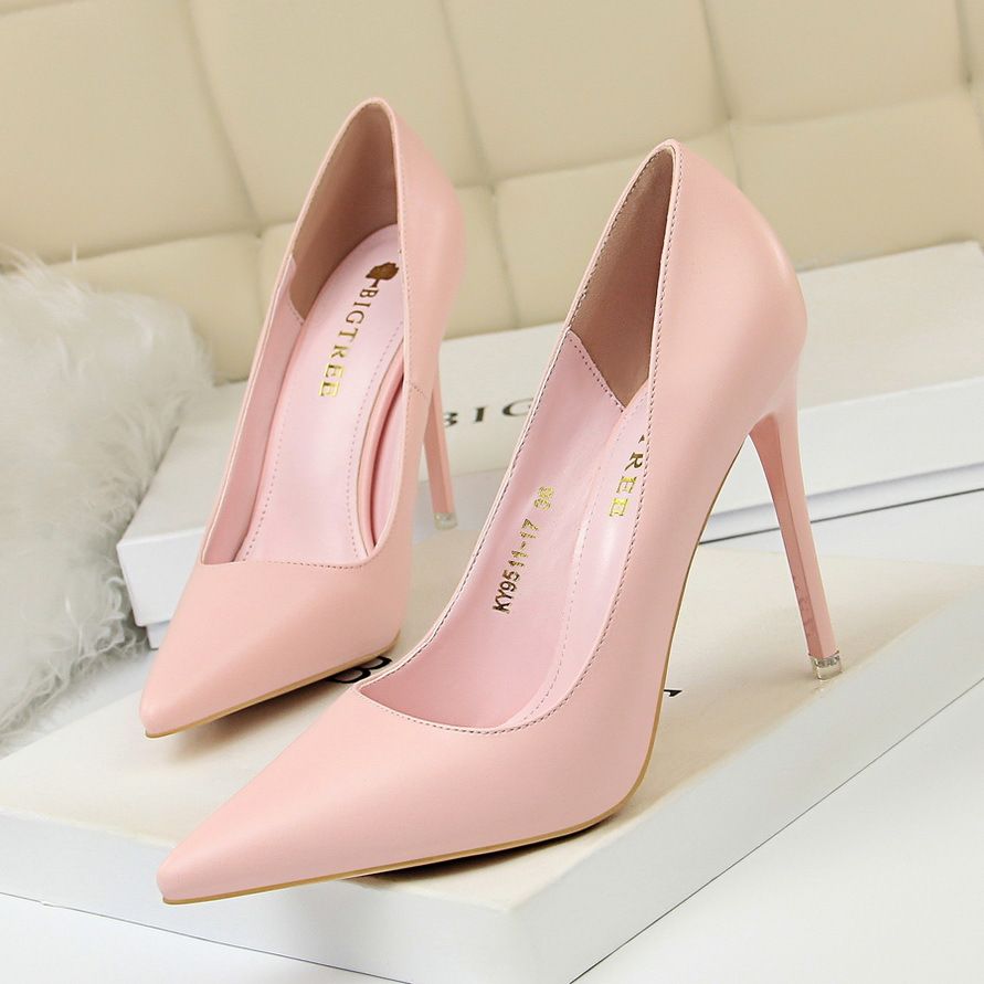 Damen Pumps; stilvolle minimalistische Damen High Heels. Stiletto super hohe Ferse; flache spitzige Zehen sexy Einzelschuhe; Plus-Größe Damen Schuhe