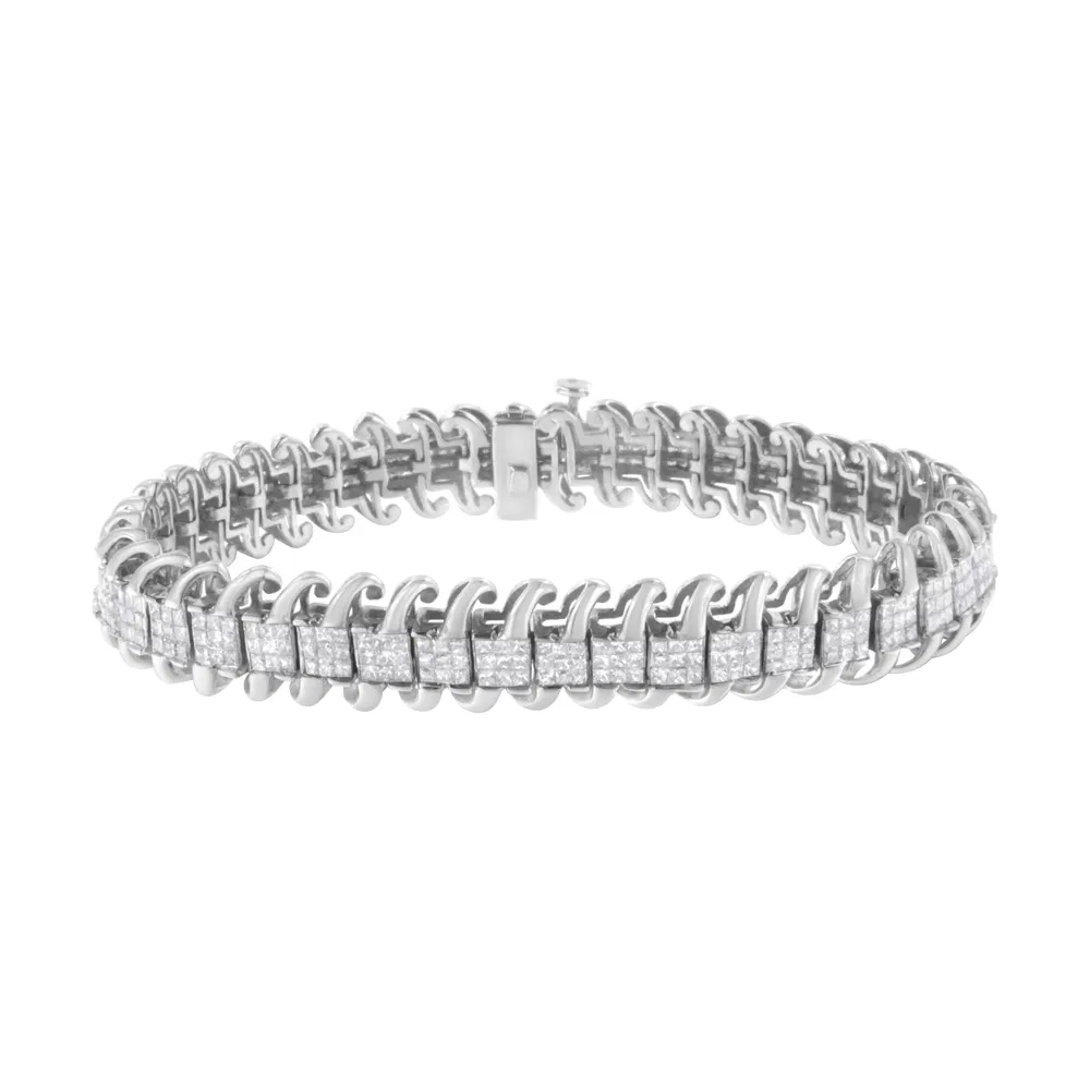 14 Karat Weißgold 5,0 Cttw Princess Cut Diamond 7