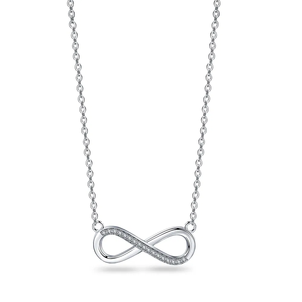 925 Silber 5A Cubic Zircconia Infinity Anhänger Halskette