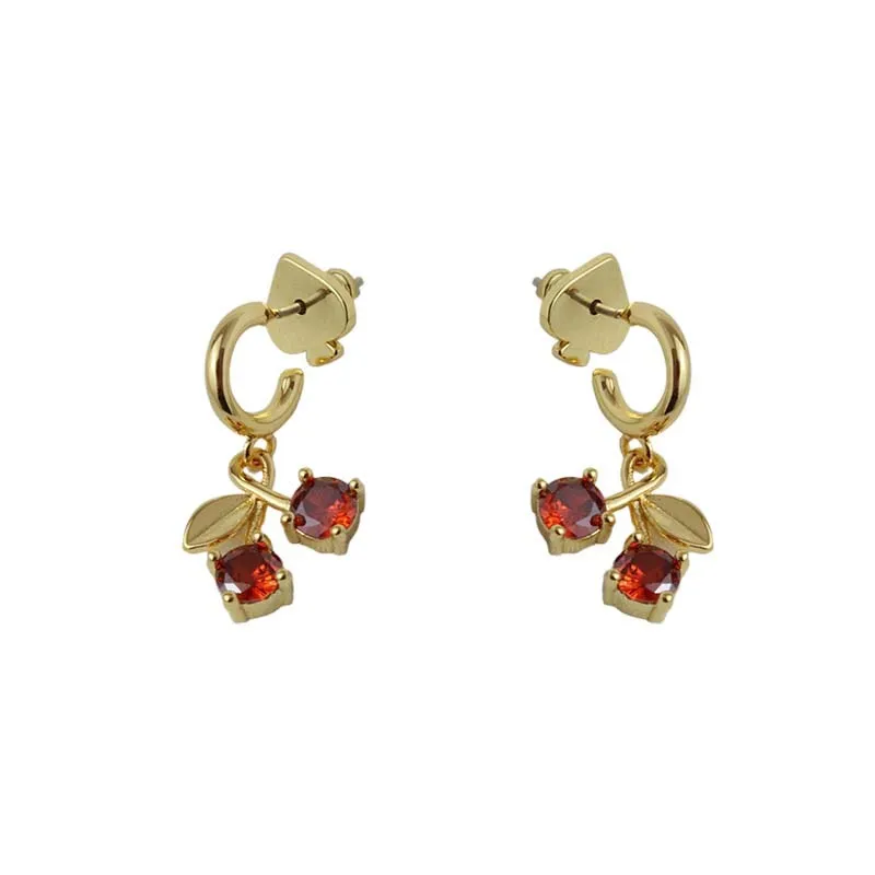 Rote Kirsch Ohrringe in 18 - Karat-Gold - Design