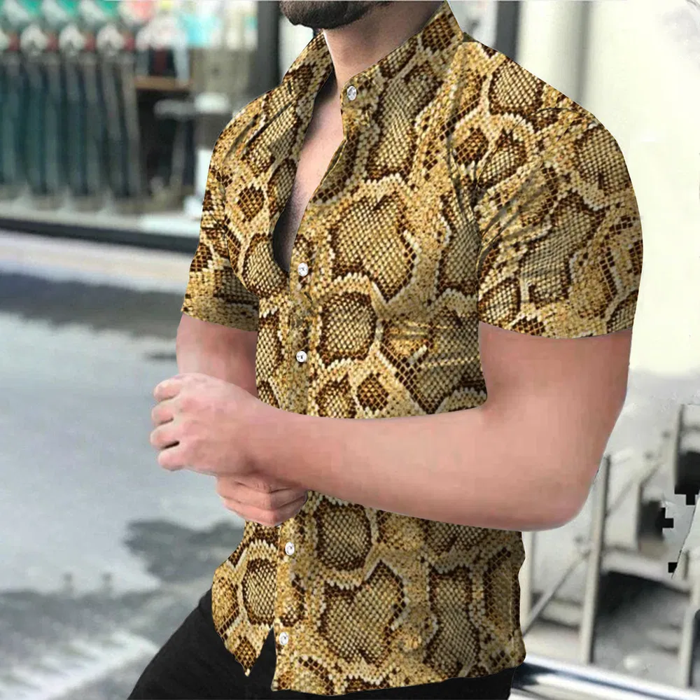 2022 Grenzüberschreitende europäische und amerikanische neue Außenhandel Männer casual shirts Hawaiian Stil kurzärmige 3D-Druck - Herrenhemden
