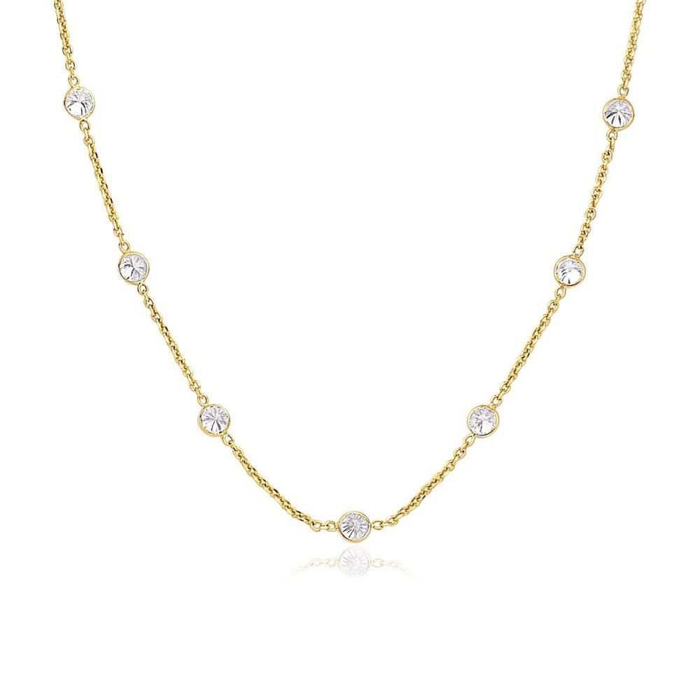 14 Karat Gelbgold CZ durch den Yard Long Links
