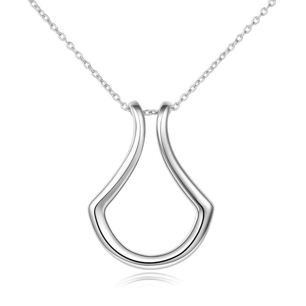 Sterling Silber Ring Halter Halskette Anhänger Schmuck für Frauen