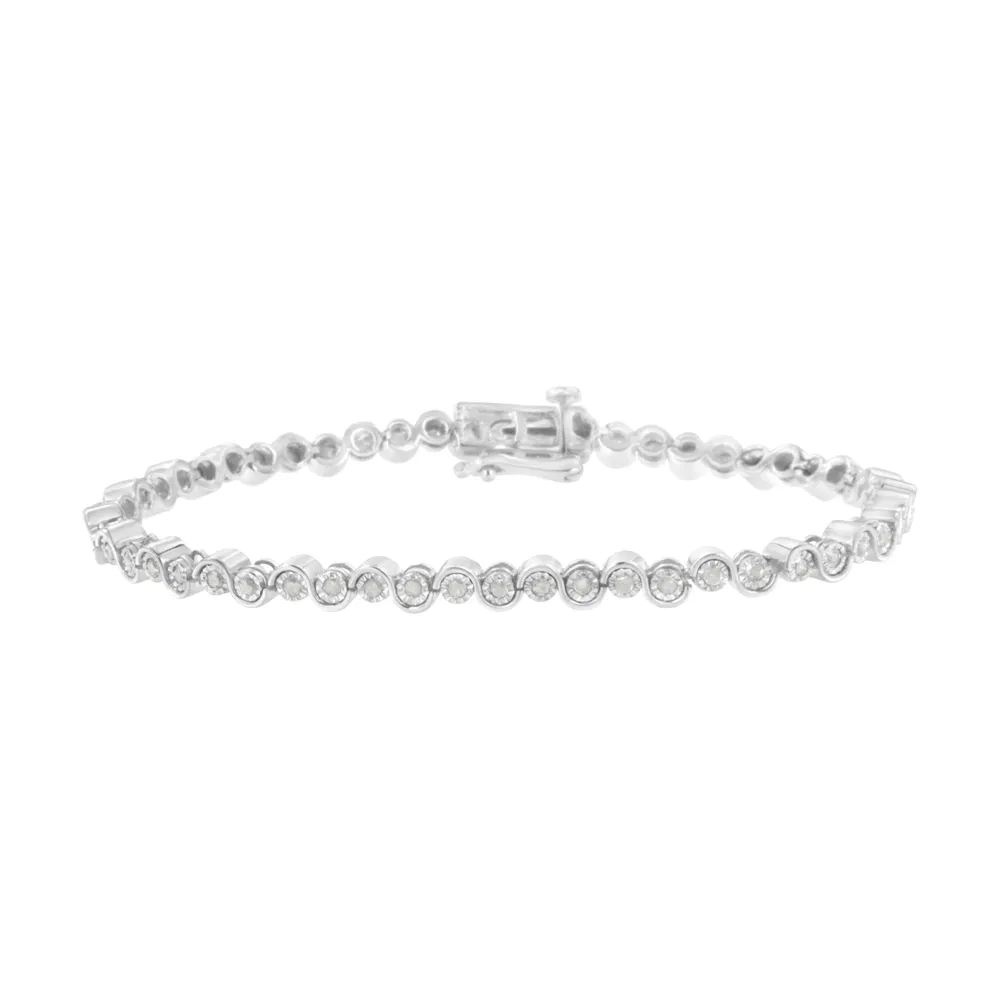 .925 Sterling Silber 1,0 cttw Wunder-Set Diamant