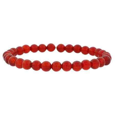 Echtes Carnelian Stein 6mm Perlen Beaded Stretch Armband