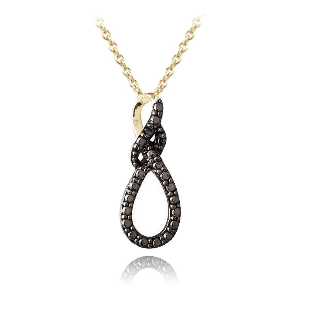 18 Karat Gold über Silber Champagner Diamant Akzent Infinity Twist Halskette