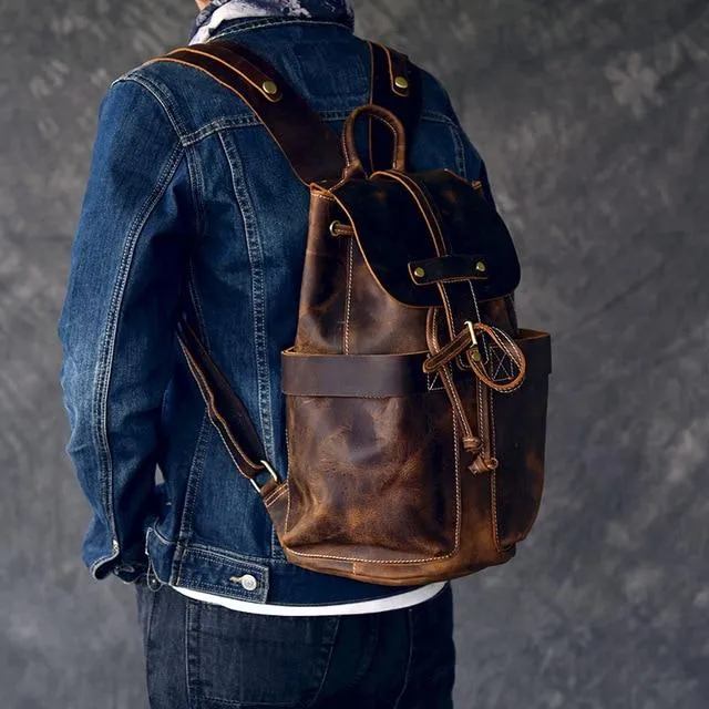 Der Olaf Rucksack| Vintage Leather Travel Backpack