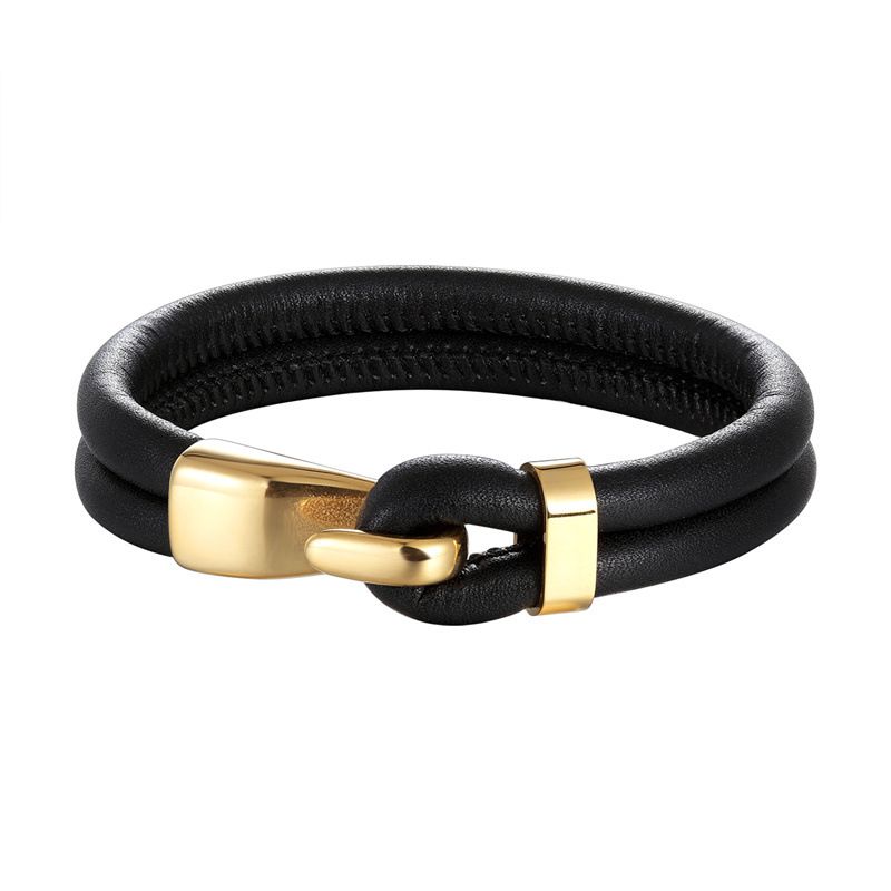 Einfaches Multilayer Braided Leder Armband für Männer