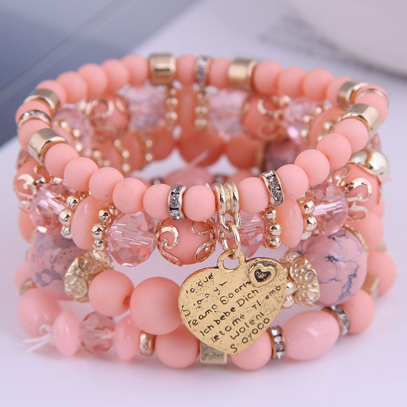 Bohemian Multi-Layer Beaded Bracelet Rope Bracelet Herz-Armband