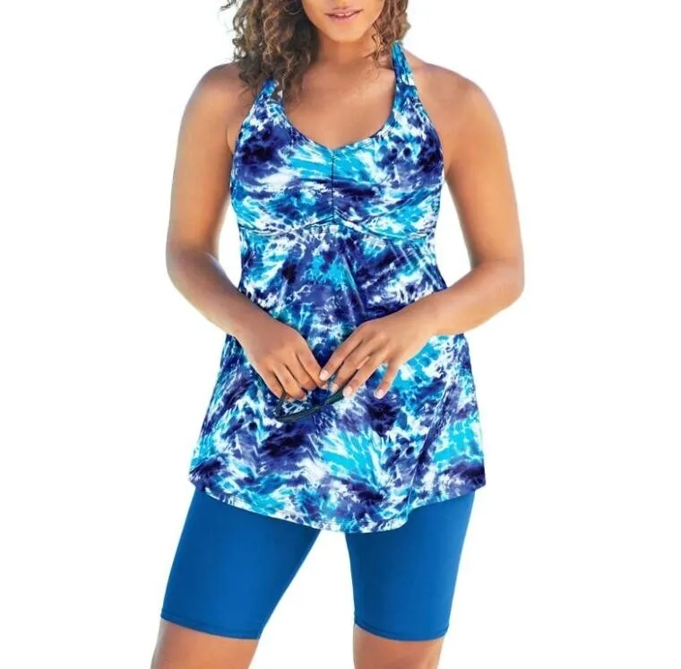 Damen Racerback Tankini Set Boyshort Zwei-Spiece Badeanzug