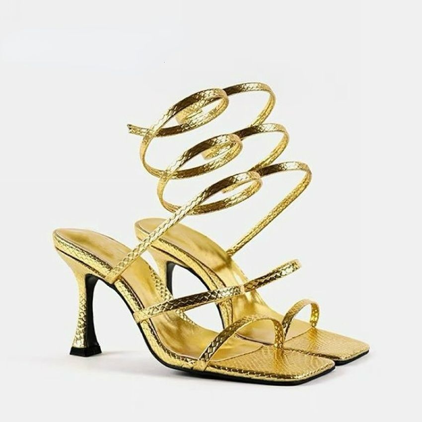 Damen Pumpen; Neu Ankunft Mode Gold Frauen High Heels Sandalen dünne niedrige Ferse Schmalband Rom Sandalen Sommer Gladiator Casual Sandalschuhe