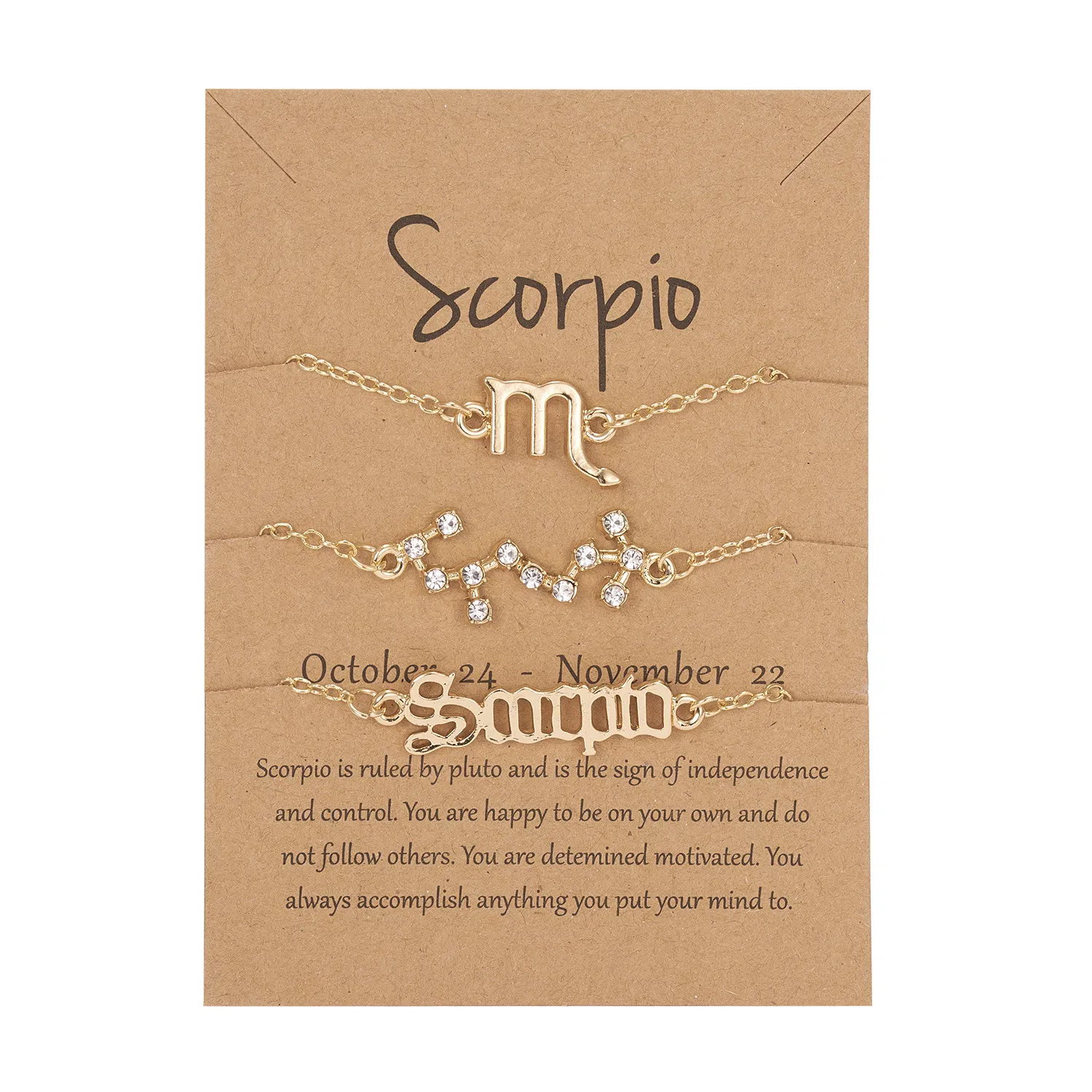 Symbol Star Alt Englisch Astrologie Armband Set von 3