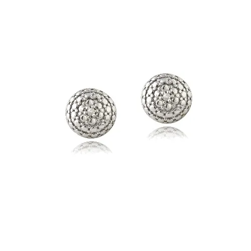 Sterling Silber Diamant Akzent Perlen Stud Ohrringe