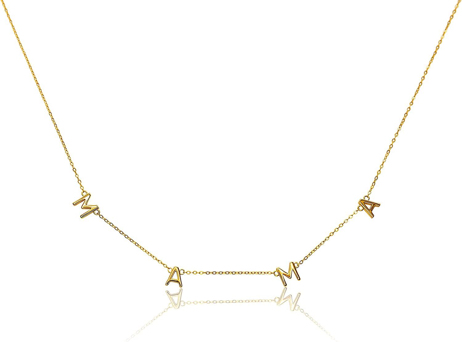 Benevolence LA Mama Halskette Dainty Halskette, 14 Karat Gold getauchte Halskette für Frauen, Geschenke für Mama| 14 Gold Halskette, Mutter Halskette, Halskette für Mutter, in Kalifornien entworfen