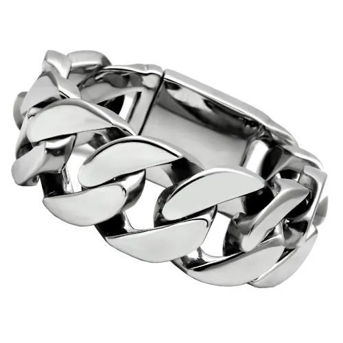 TK338 - Hoch poliertes (ohne Verzinkung) Edelstahl-Armband ohne Stein