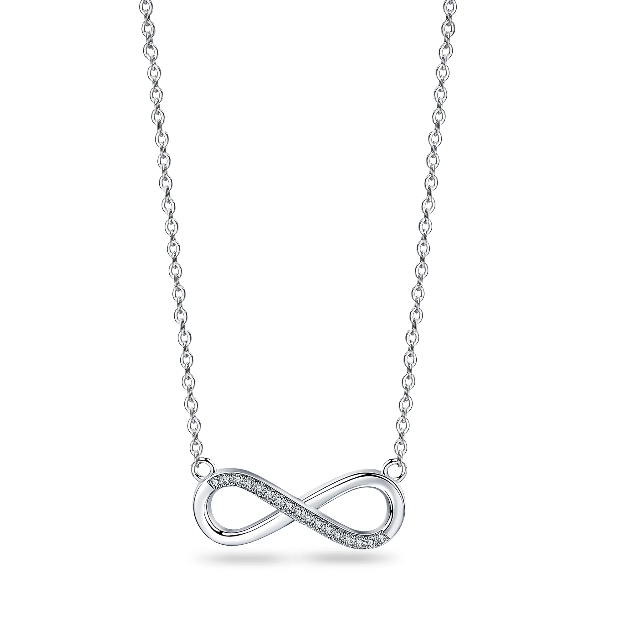 925 Silber 5A Cubic Zircconia Infinity Anhänger Halskette