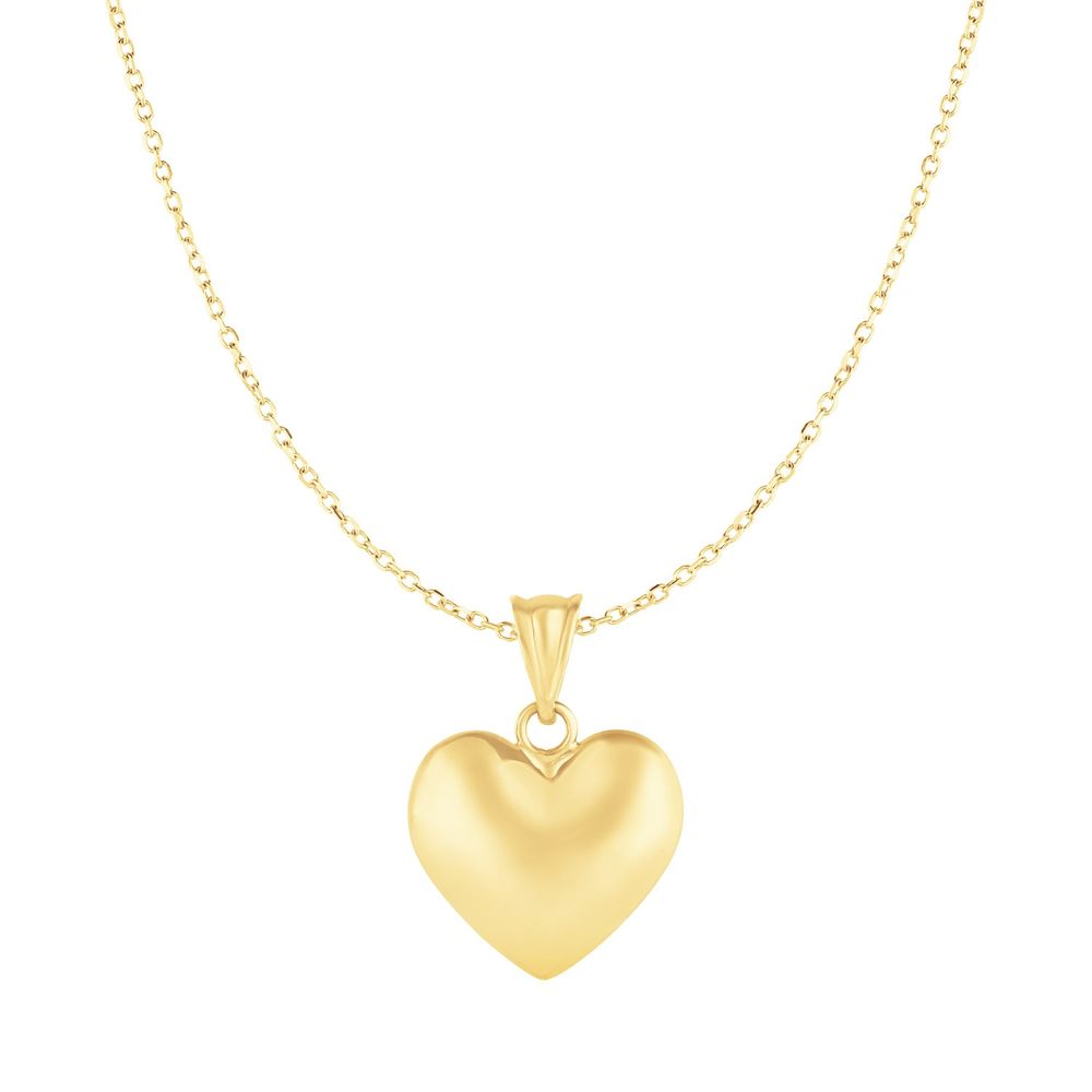 Puffed Heart Anhänger in 10 Karat Gelbgold