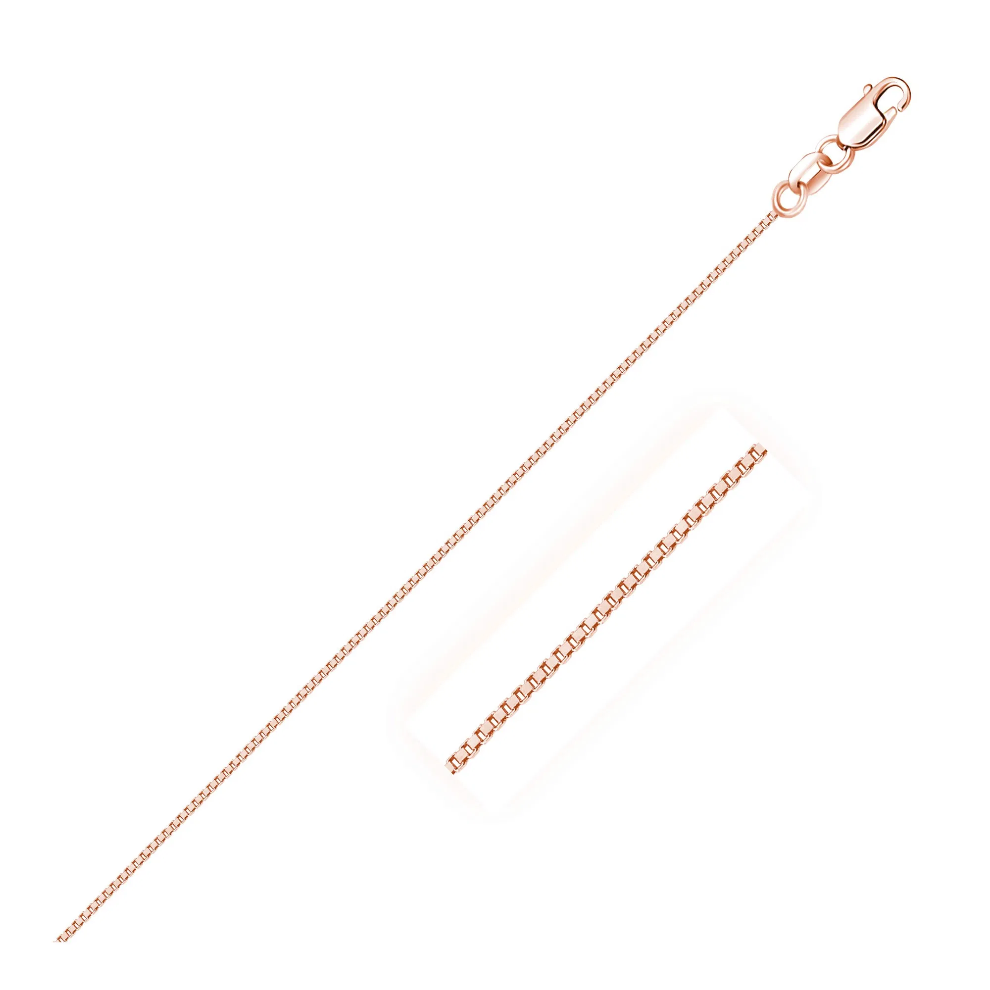 14 Karat Rose Gold Classic Box Kette 0,6 mm