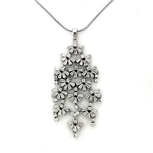 LOA1311 - Rhodium-Brass - Kettenhänger mit AAA-Klasse CZ in Clear