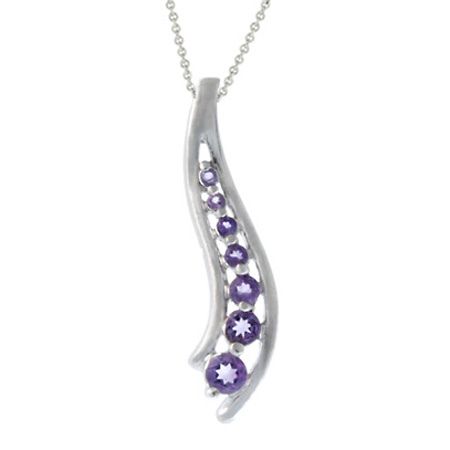 Sterling Silber echte Amethyst Reise Anhänger