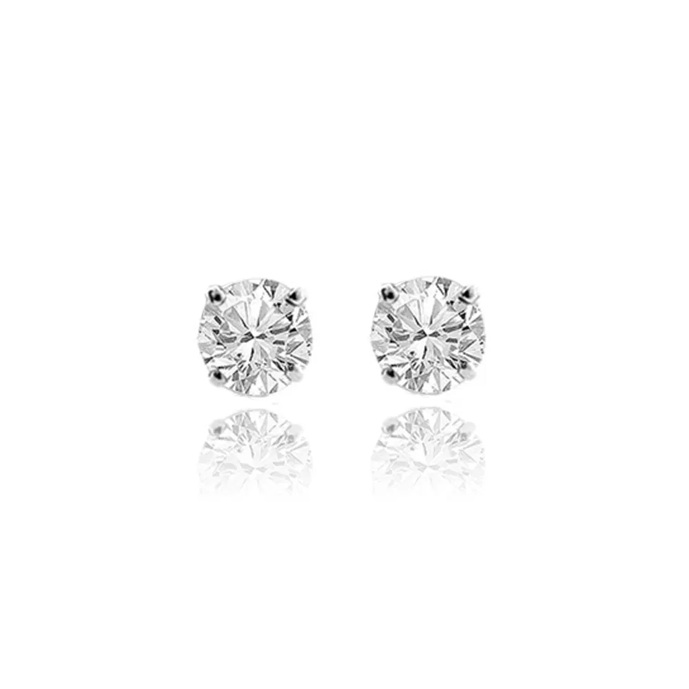 Sterling Silber 1 / 4 Carat Diamant Stud Ohrringe (H-I, I2 - I3)