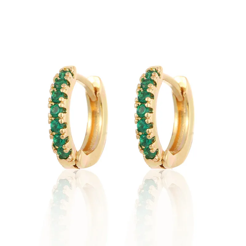 Europäische und amerikanische Ins Round Mikro-Set - Farbe Zircon Ohrschnalle