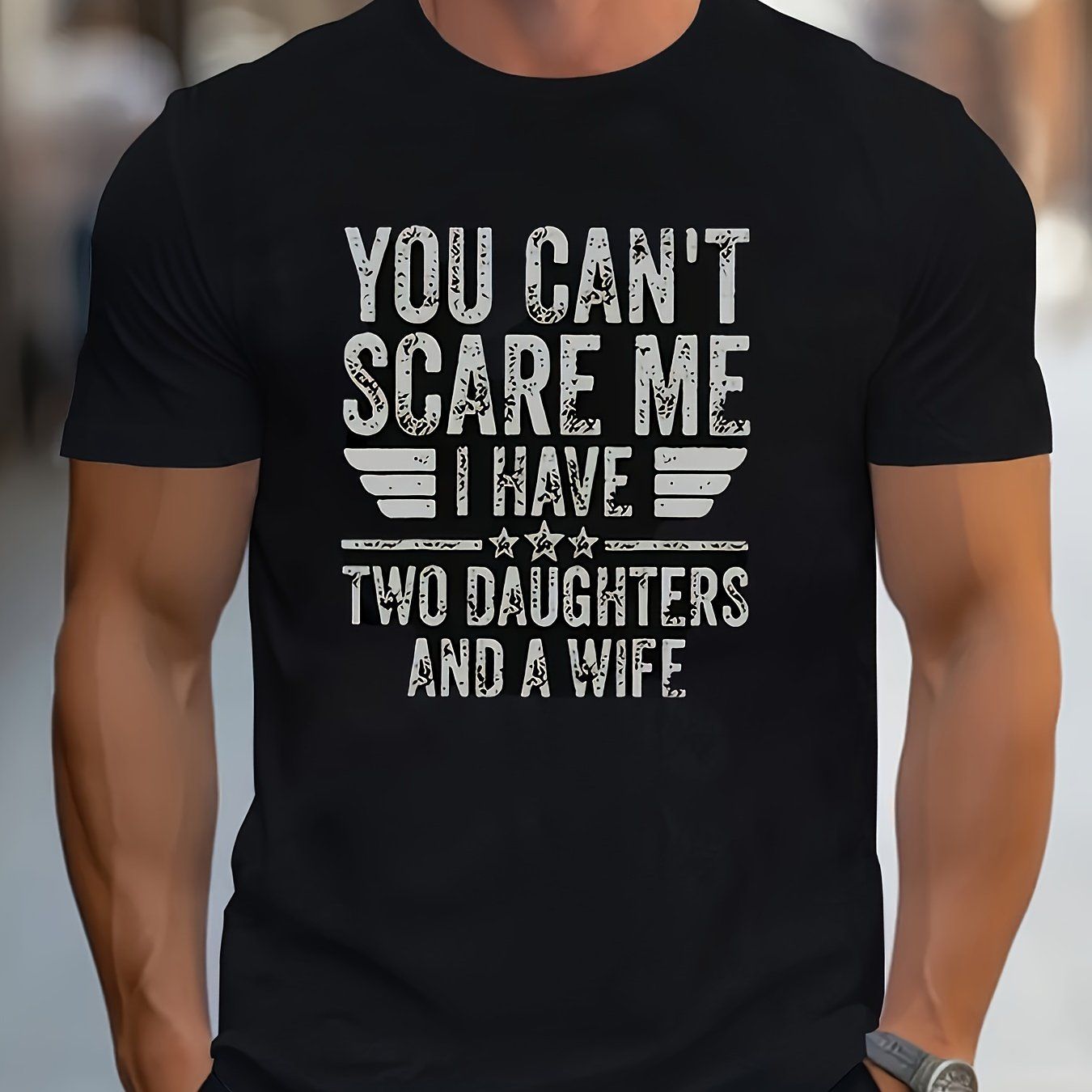 Sie können mich erschrecken mit englischem Text gedruckt Männer Novel T-Shirt, Weich und atmungsaktiv, Casual und vielseitig Kurz Ärmel Round Neck Sommer Männer Top