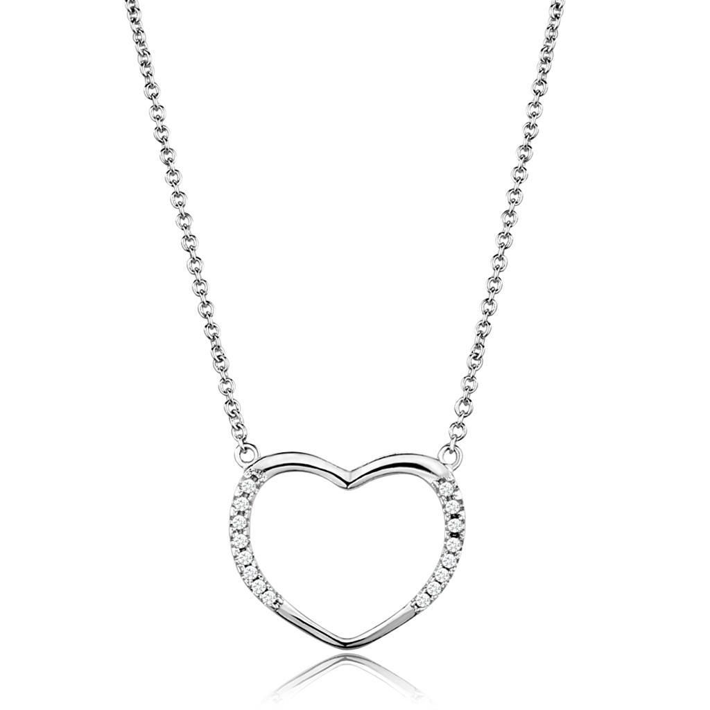 3W1023 - Rhodium-Brass - Kettenhänger mit AAA-Klasse CZ in Clear