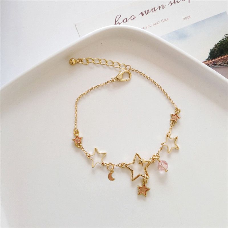 Süße und süße Größe Star Moon Anhänger Armband